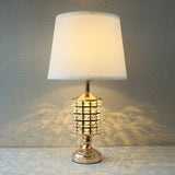 Metal Beads Cylinder Black & Golden Table lamps (Pair) for bedrooms