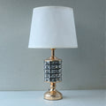 Metal Beads Cylinder Black & Golden Table lamps (Pair) for bedrooms