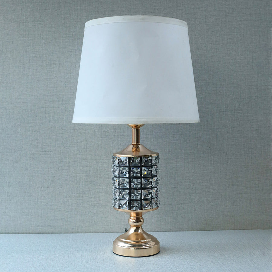 Metal Beads Cylinder Black & Golden Table lamps (Pair) for bedrooms