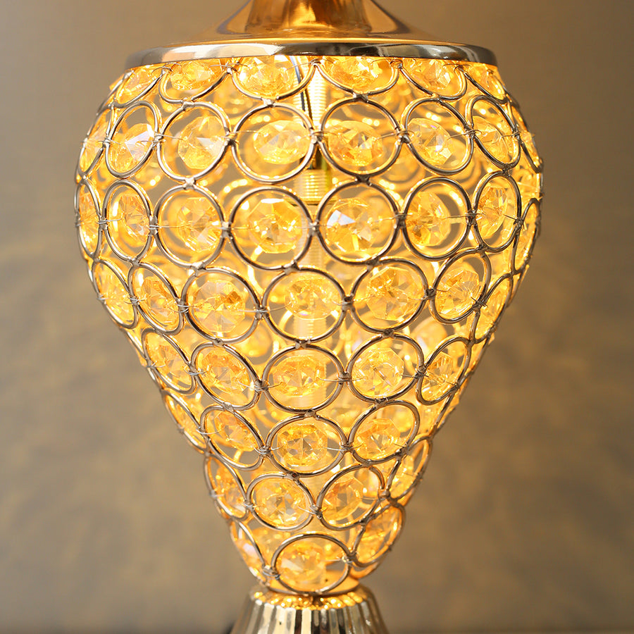 LED Beads Pear Shape French Gold Color Table Lamp (Pair) for bedrooms