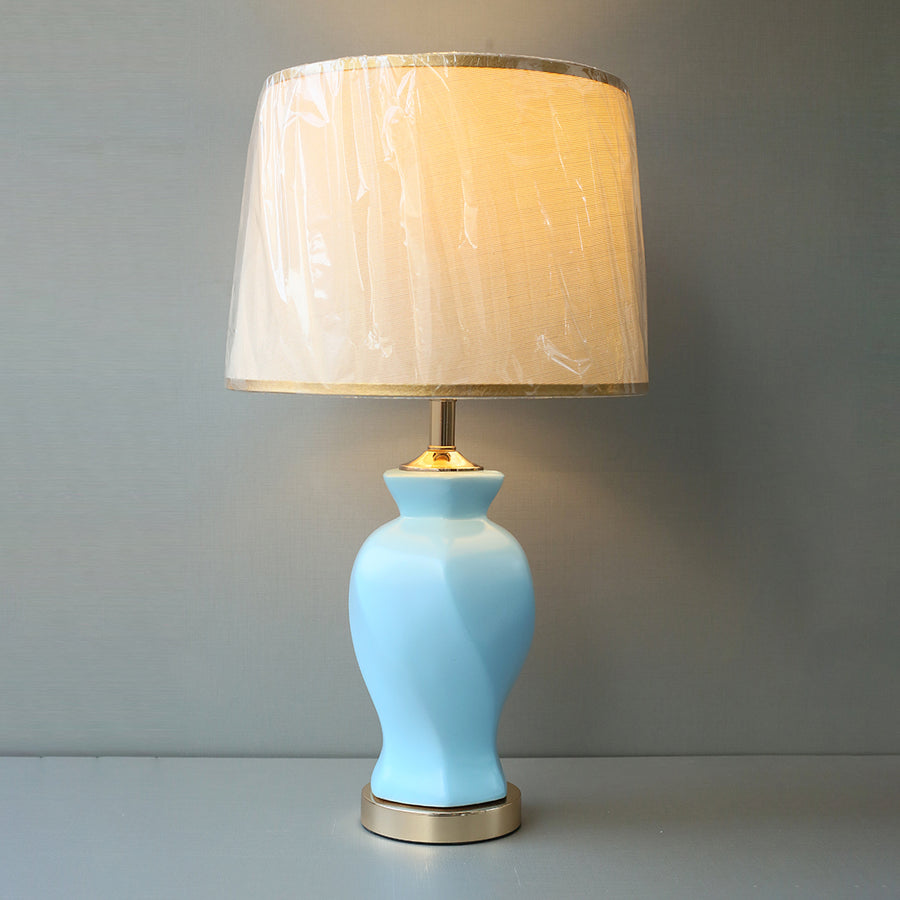 Ceramic Twister Pastel Blue Small Table lamps (Pair) for bedrooms