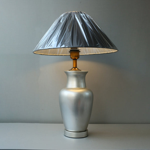 Ceramic Jar Silver Grey Medium Table Lamp (Pair) for bedrooms