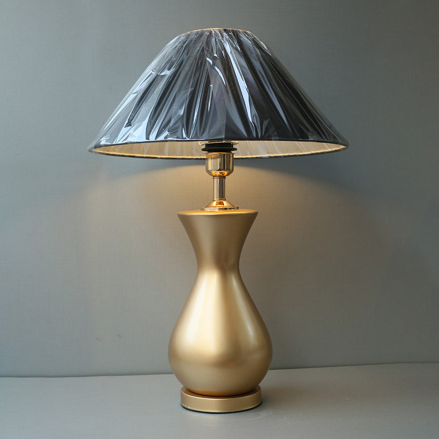 Ceramic Surahi Golden Medium Table Lamp (Pair) for bedrooms