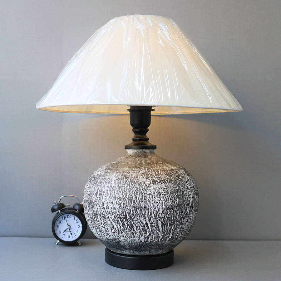 Rustic B&W Texture Table Lamps (Pair) for bedrooms