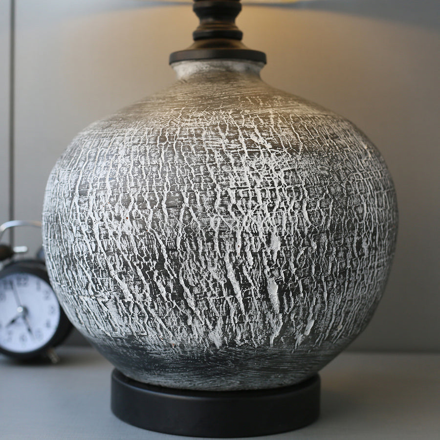 Rustic B&W Texture Table Lamps (Pair) for bedrooms