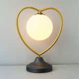 Metal Heart Shape Frosted Ball Table Lamp (Each) for bedrooms