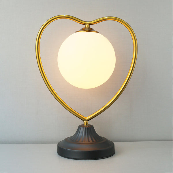 Metal Heart Shape Frosted Ball Table Lamp (Each) for bedrooms