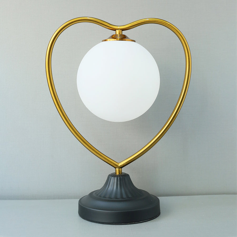 Metal Heart Shape Frosted Ball Table Lamp (Each) for bedrooms