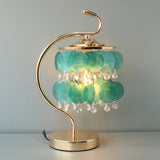 Mother Of Pearls Green Hanging Disks Table Lamp(Pair) for bedrooms