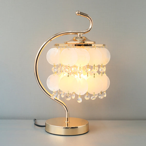 Mother Of Pearls White Hanging Disks Table Lamp(Pair) for bedrooms