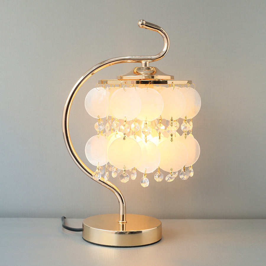 Mother Of Pearls White Hanging Disks Table Lamp(Pair) for bedrooms