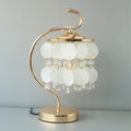 Mother Of Pearls White Hanging Disks Table Lamp(Pair) for bedrooms