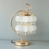 Mother Of Pearls White Hanging Disks Table Lamp(Pair) for bedrooms