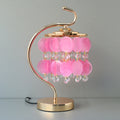 Mother Of Pearls Pink Hanging Disks Table Lamp(Pair) for bedrooms
