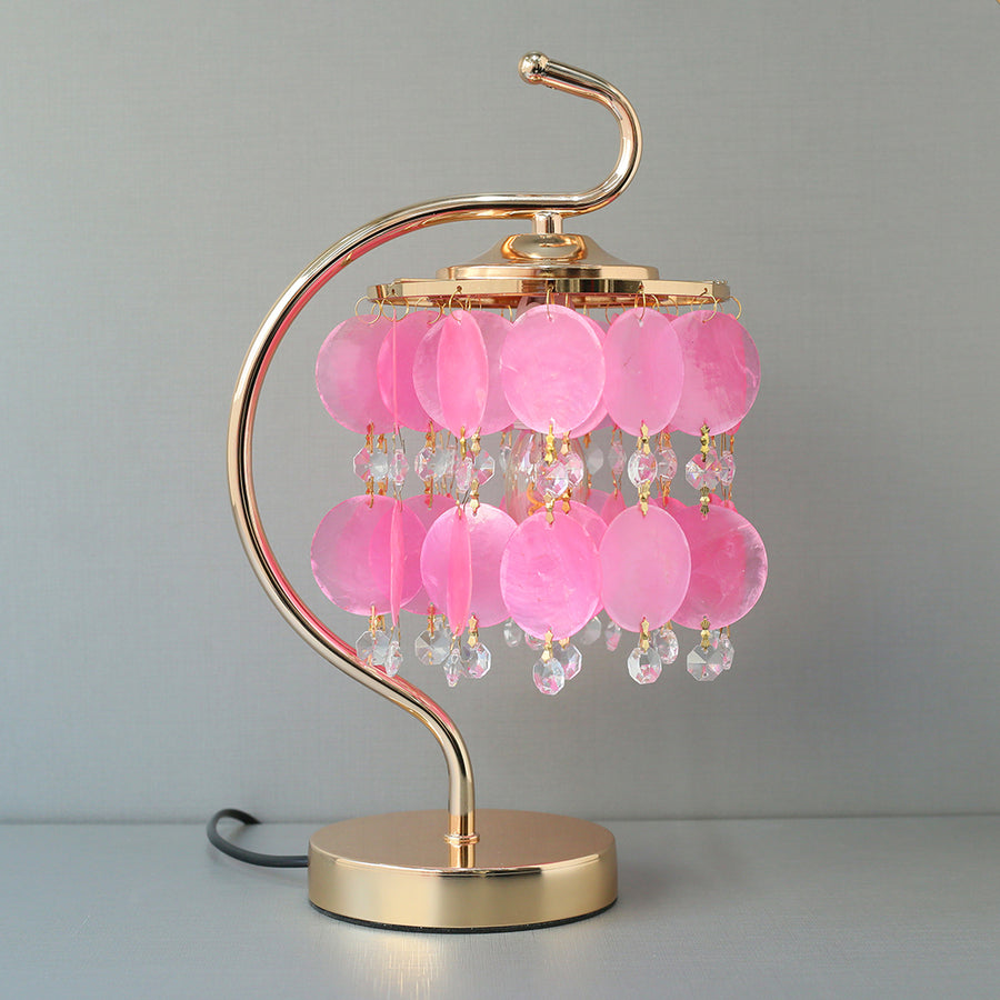 Mother Of Pearls Pink Hanging Disks Table Lamp(Pair) for bedrooms