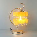 Mother Of Pearls Yellow Hanging Disks Table Lamp(Pair) for bedrooms