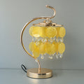 Mother Of Pearls Yellow Hanging Disks Table Lamp(Pair) for bedrooms