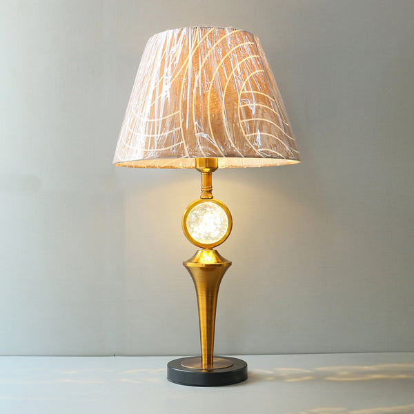 Metal 6001+Cone GB Crystal Table Lamp (Pair) for bedrooms