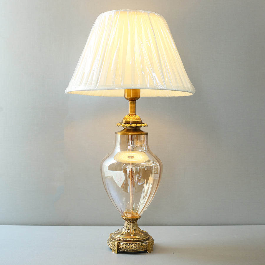 Italian Style Glass with Antique Fitting Table Lamps (Pair) for bedrooms
