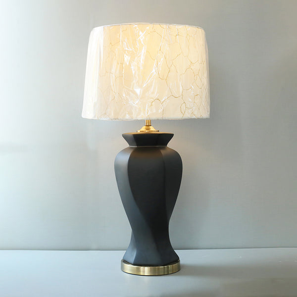 Ceramic Twister Matt Black Lounge Lamps(Pair) for bedrooms