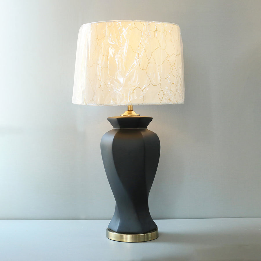 Ceramic Twister Matt Black Lounge Lamps(Pair) for bedrooms