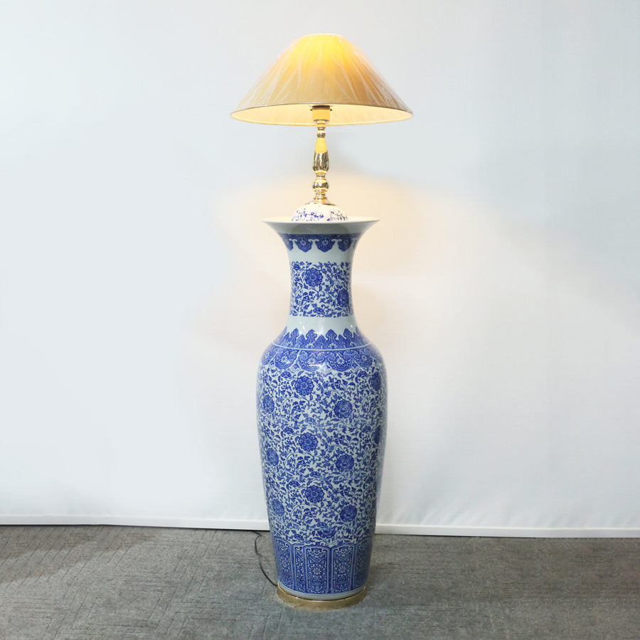 Blue Pottery Corner Floor Lamp (Each) Delivery Only For LHR,ISB & KHI. for living rooms