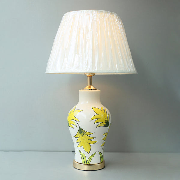 Ceramic Raim Handmade Yellow Floral M Table Lamps (Pair) for bedrooms