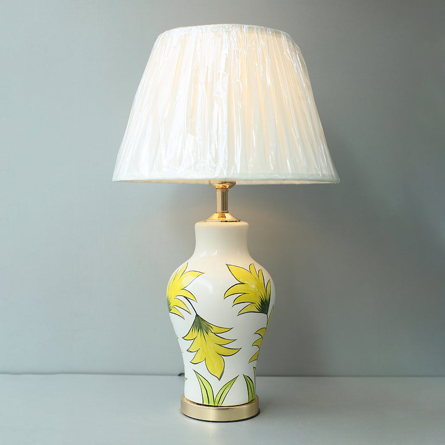 Ceramic Raim Handmade Yellow Floral M Table Lamps (Pair) for bedrooms