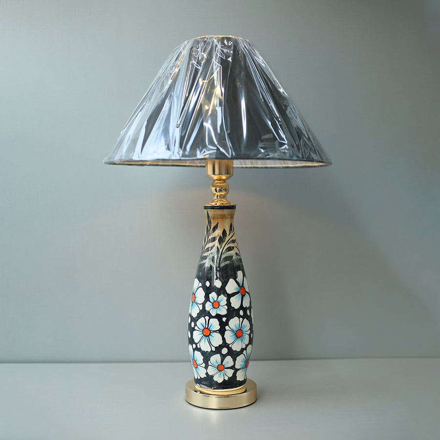 Ceramic Handmade Blue Pottery Bottle Table Lamps (Pair) for bedrooms