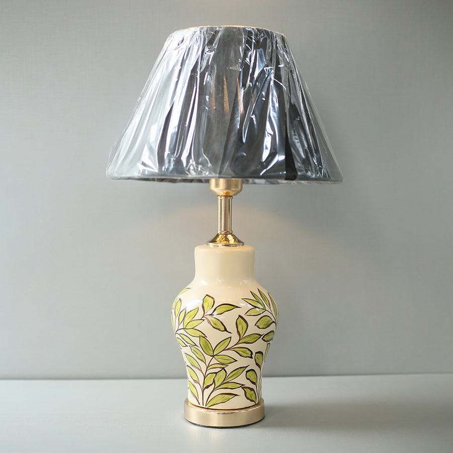 Ceramic Raim Green leaves Small Table lamps (Pair) for bedrooms