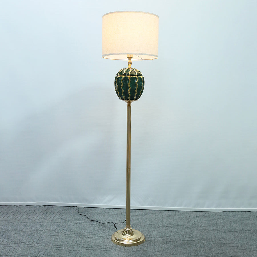Ceramic 914 Green & Golden Corner Floor Lamp (Each) for living rooms