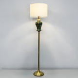 Ceramic Dice Green and Golden Corner Floor Lamp (Each) for living rooms