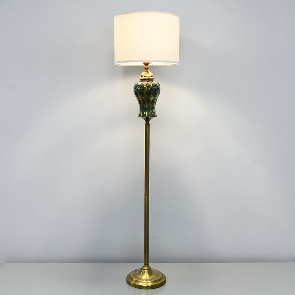 Ceramic Dice Green and Golden Corner Floor Lamp (Each) for living rooms