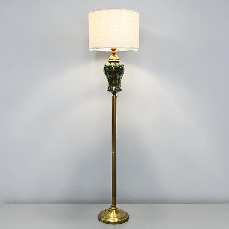Ceramic Dice Green and Golden Corner Floor Lamp (Each) for living rooms