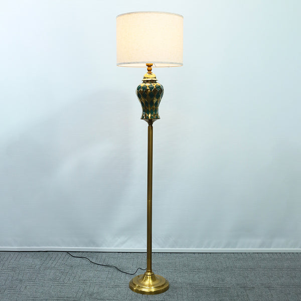 Ceramic Dice Green and Golden Corner Floor Lamp (Each) for living rooms