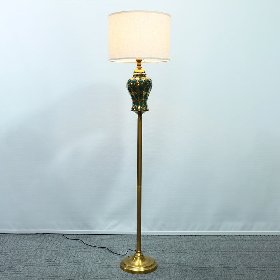 Ceramic Dice Green and Golden Corner Floor Lamp (Each) for living rooms