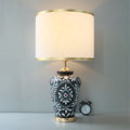 Ceramic Matt Black Floral Table Lamps (Pair) for bedrooms