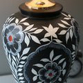 Ceramic Matt Black Floral Table Lamps (Pair) for bedrooms