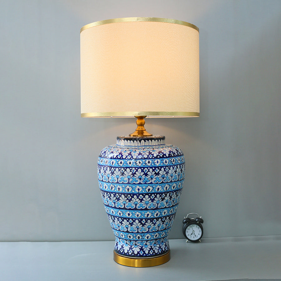 Ceramic Handmade Blue Pottery 111 Lounge Lamps (Pair) for bedrooms