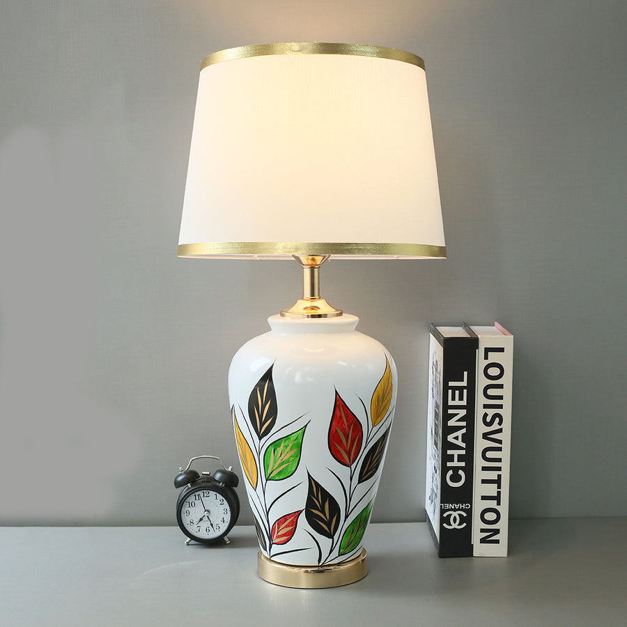Ceramic White Floral Table Lamps (Pair) for bedrooms
