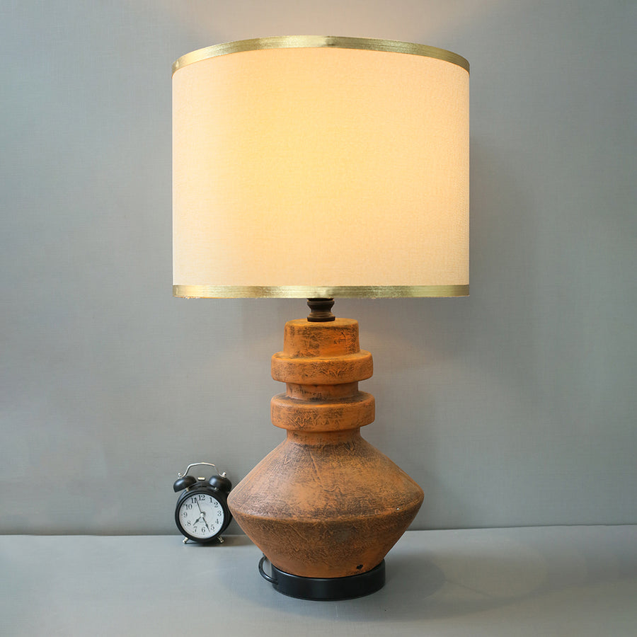 Rustic Mestro Orange Texture Table Lamps (Pair) for bedrooms