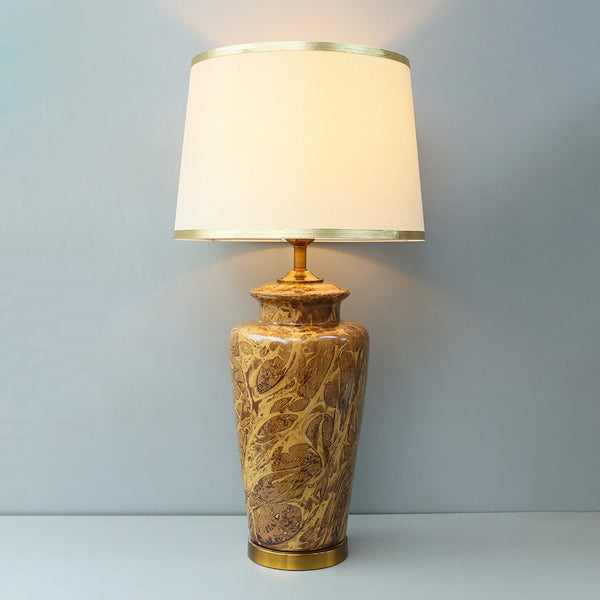 Ceramic Wain Brown Texture Lounge Lamp (Pair) for bedrooms