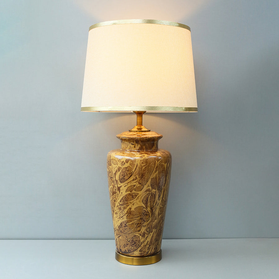 Ceramic Wain Brown Texture Lounge Lamp (Pair) for bedrooms
