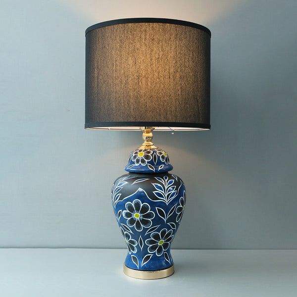 Ceramic 18503L Handmade Blue Floral Lamp (Pair) for bedrooms