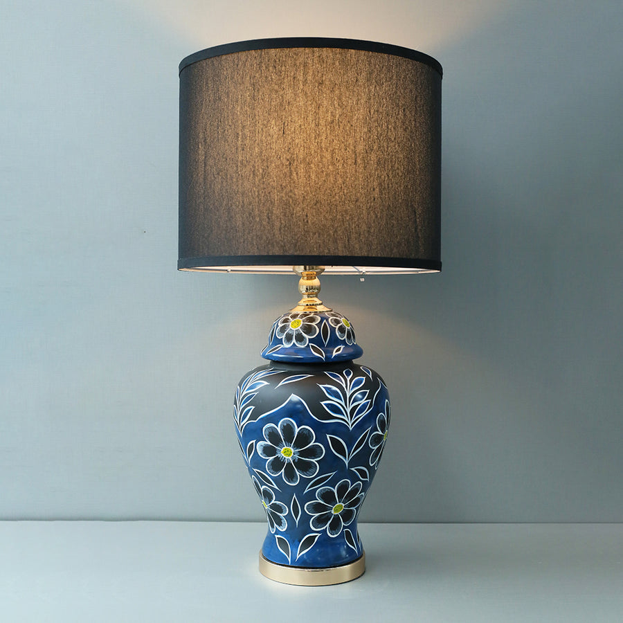 Ceramic 18503L Handmade Blue Floral Lamp (Pair) for bedrooms