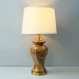Ceramic Twister Brown Texture Bedside Table Lamps (Pair) for bedrooms