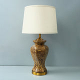 Ceramic Twister Brown Texture Bedside Table Lamps (Pair) for bedrooms