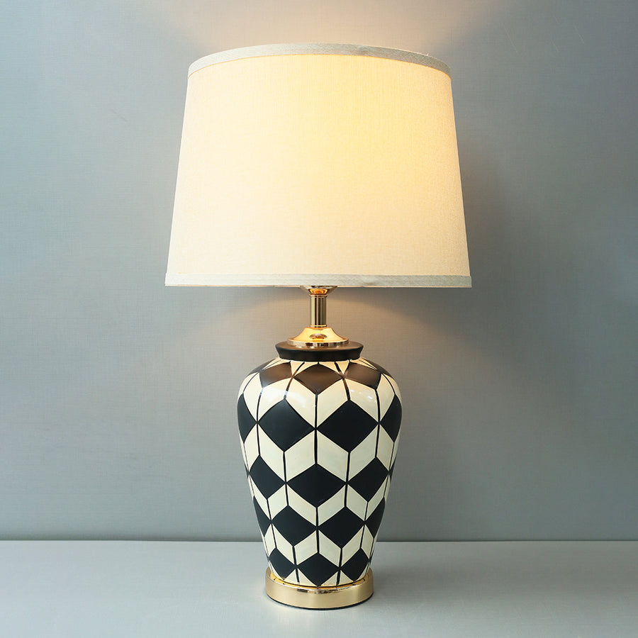 Ceramic Harrods Black and White Bedside Table Lamps (Pair) for bedrooms