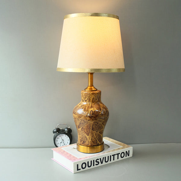 Ceramic Raem Brown Texture Table Lamps (Pair) for bedrooms