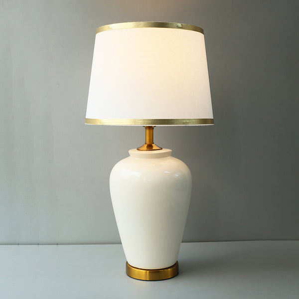 Ceramic Jar Off White Medium Lamps (Pair) for bedrooms